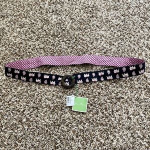 NWT Vera Bradley Pink Elephants Belt Tortoise Buckle NEW